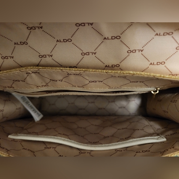 ALDO Straw Satchel with White Trim - Women’s Crossbody - Picture 9 of 14